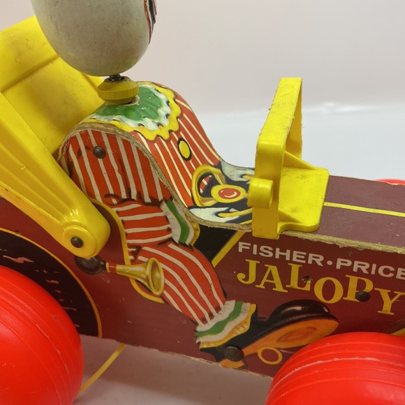 Vintage Fisher Price Jalopy Pull Toy Clown Car 1960’s - Picture 10 of 12